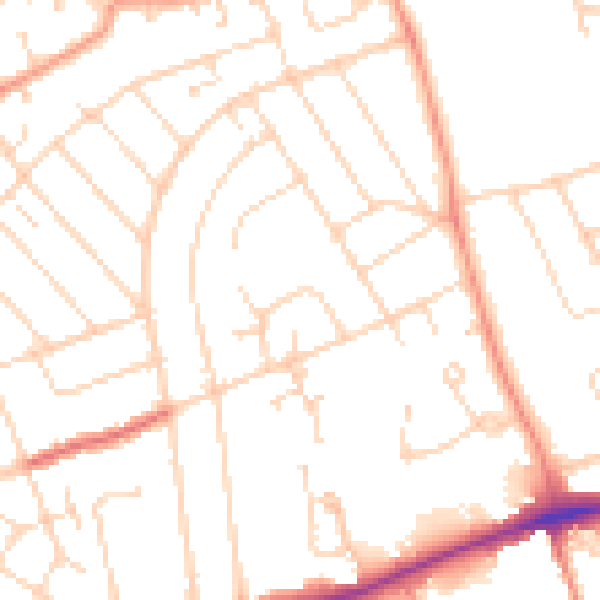 Daytime road noise heatmap for NN3 2TG