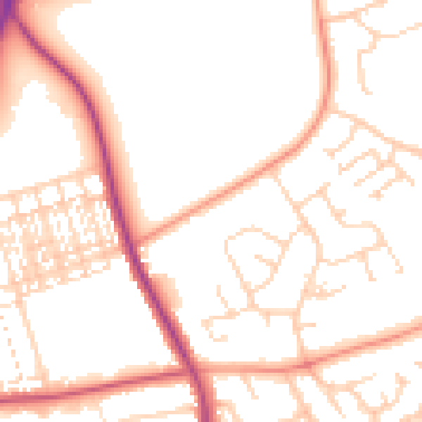 Daytime road noise heatmap for NN3 3AD