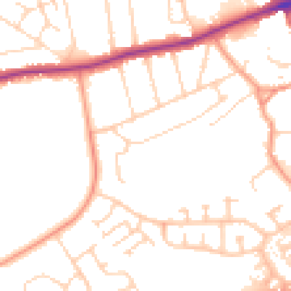 Daytime road noise heatmap for NN3 3AN