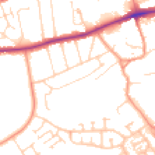 Daytime road noise heatmap for NN3 3AP