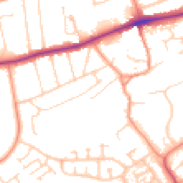 Daytime road noise heatmap for NN3 3AR