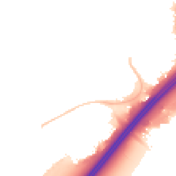 Night-time road noise heatmap for NN3 3BA