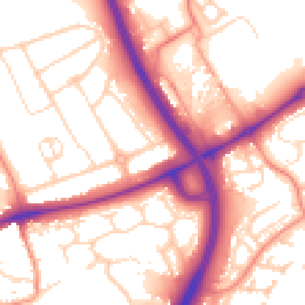Daytime road noise heatmap for NN3 3DW