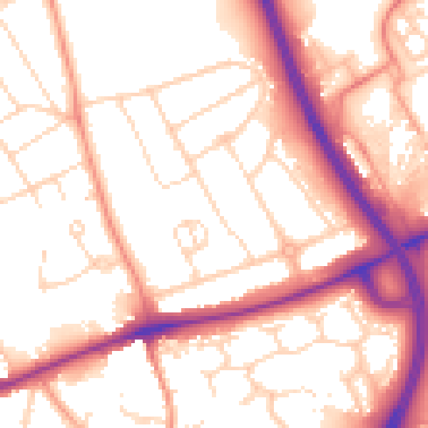 Daytime road noise heatmap for NN3 3DZ