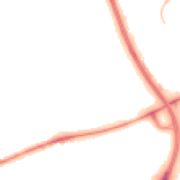 Night-time road noise heatmap for NN3 3DZ