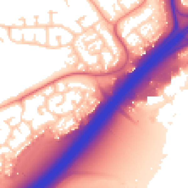 Daytime road noise heatmap for NN3 3EH