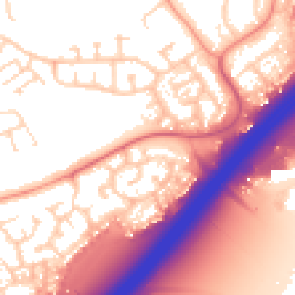 Daytime road noise heatmap for NN3 3EQ