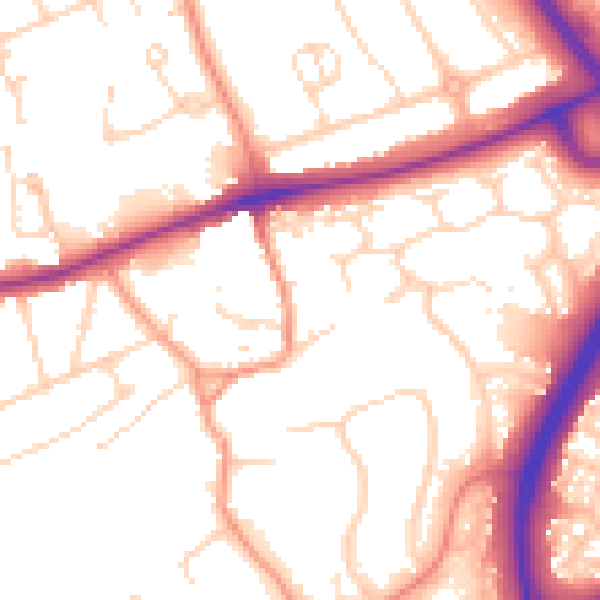 Daytime road noise heatmap for NN3 3JS