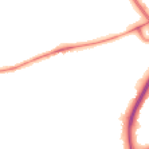 Night-time road noise heatmap for NN3 3JS