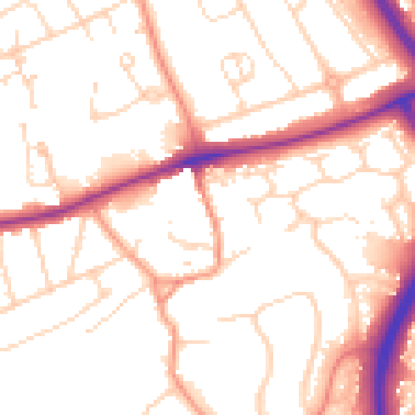 Daytime road noise heatmap for NN3 3JW