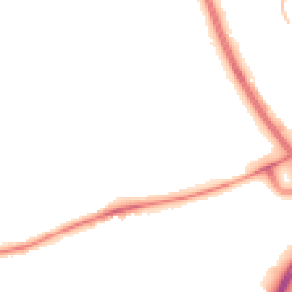 Night-time road noise heatmap for NN3 3JY