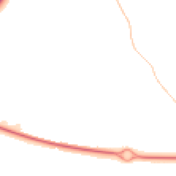 Night-time road noise heatmap for NN3 5AS