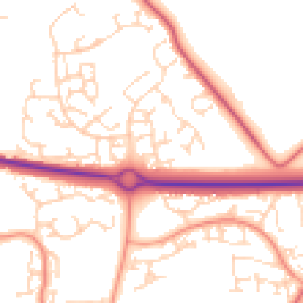 Daytime road noise heatmap for NN3 5BH