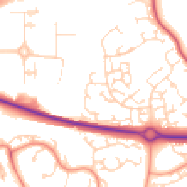 Daytime road noise heatmap for NN3 5DG