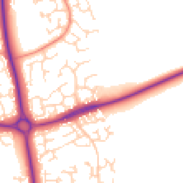 Daytime road noise heatmap for NN3 5EQ
