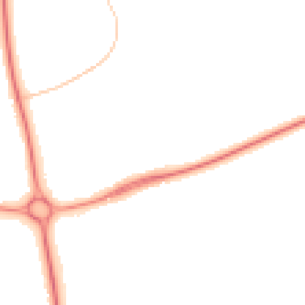 Night-time road noise heatmap for NN3 5EQ