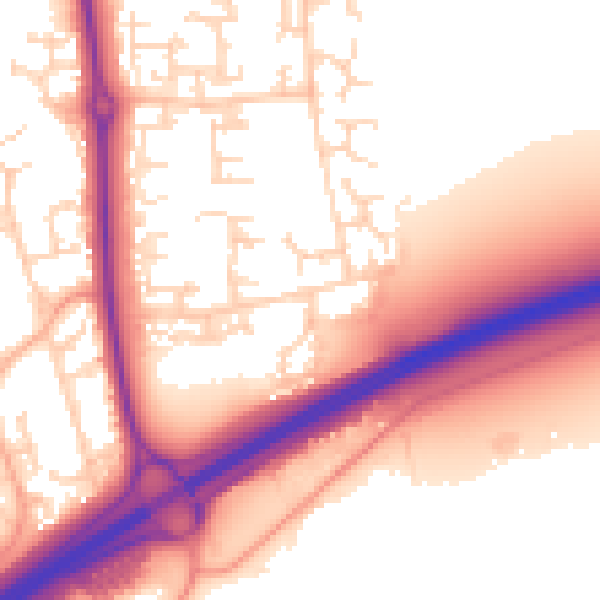 Daytime road noise heatmap for NN3 5FA