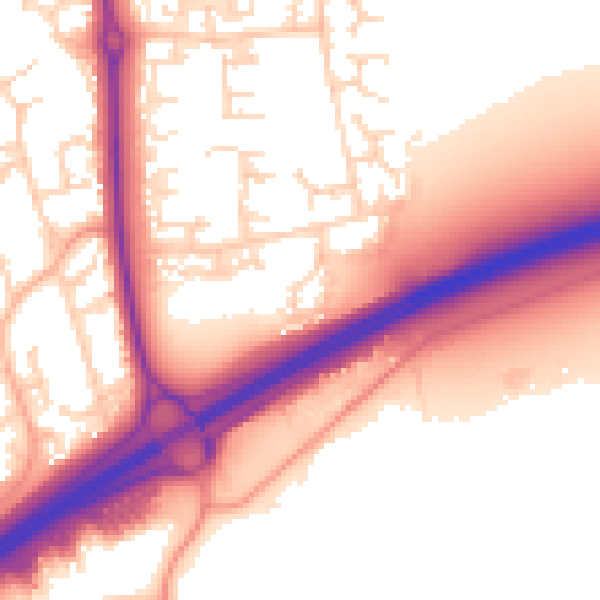 Daytime road noise heatmap for NN3 5FB