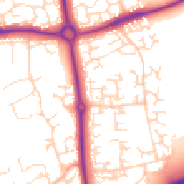Daytime road noise heatmap for NN3 5HG