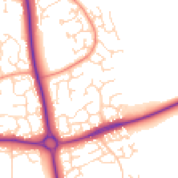 Daytime road noise heatmap for NN3 5JF
