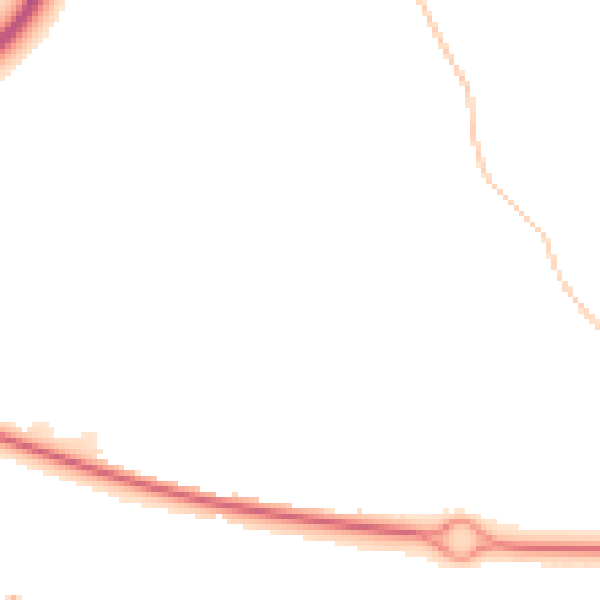 Night-time road noise heatmap for NN3 5JR