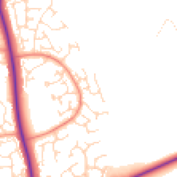 Daytime road noise heatmap for NN3 5LY