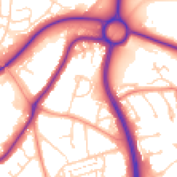 Daytime road noise heatmap for NN3 6AG