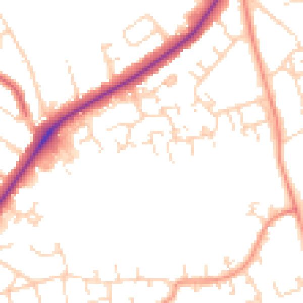 Daytime road noise heatmap for NN3 6AY