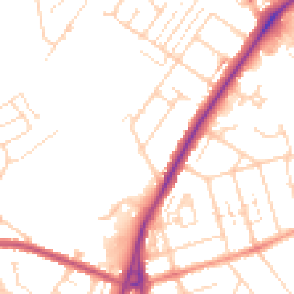 Daytime road noise heatmap for NN3 6BA