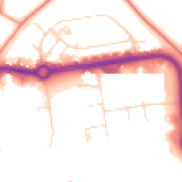 Daytime road noise heatmap for NN3 6BJ