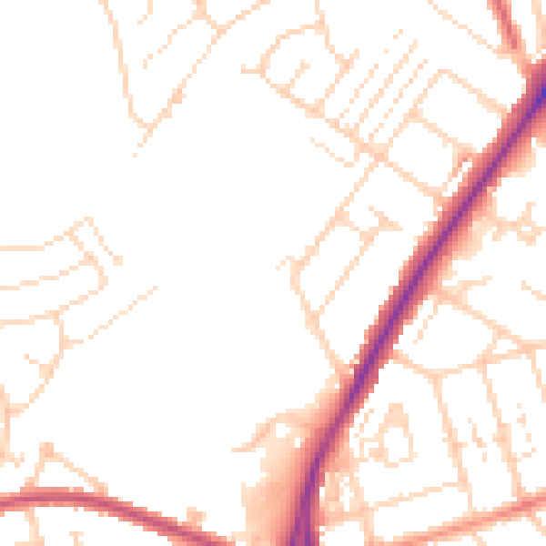 Daytime road noise heatmap for NN3 6BL