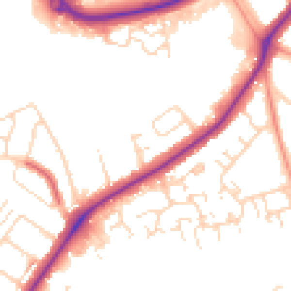 Daytime road noise heatmap for NN3 6EX