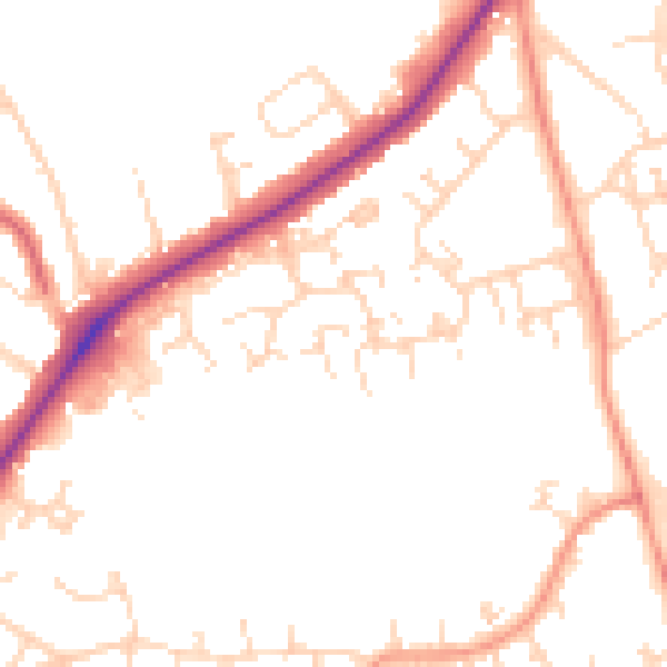 Daytime road noise heatmap for NN3 6FA