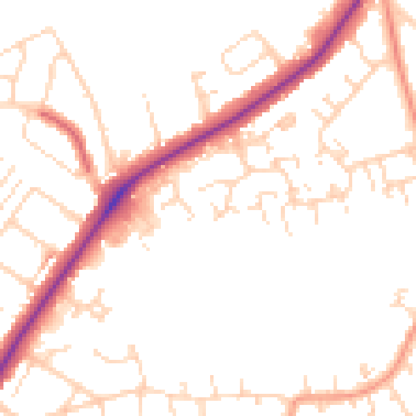 Daytime road noise heatmap for NN3 6FF