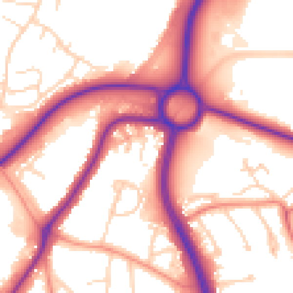 Daytime road noise heatmap for NN3 6HS