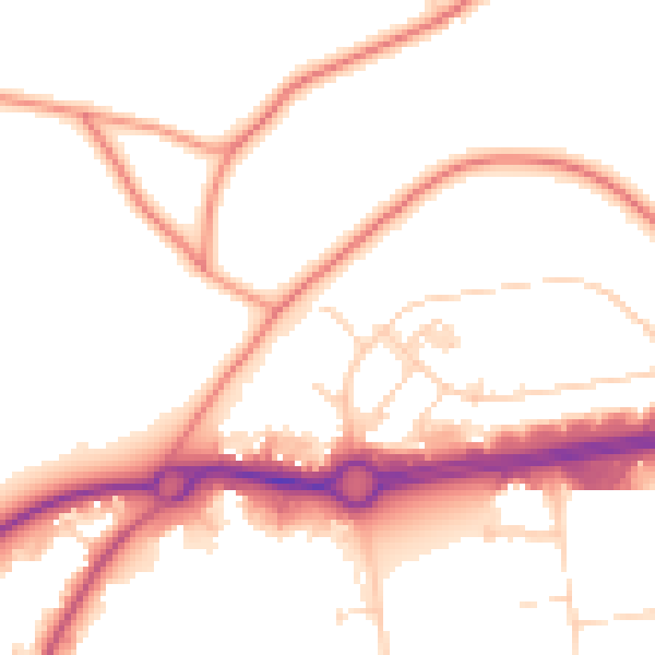 Daytime road noise heatmap for NN3 6HY