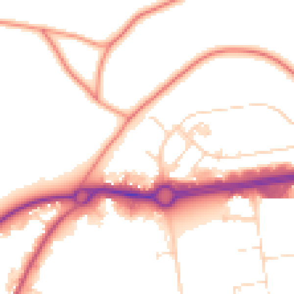 Daytime road noise heatmap for NN3 6HZ