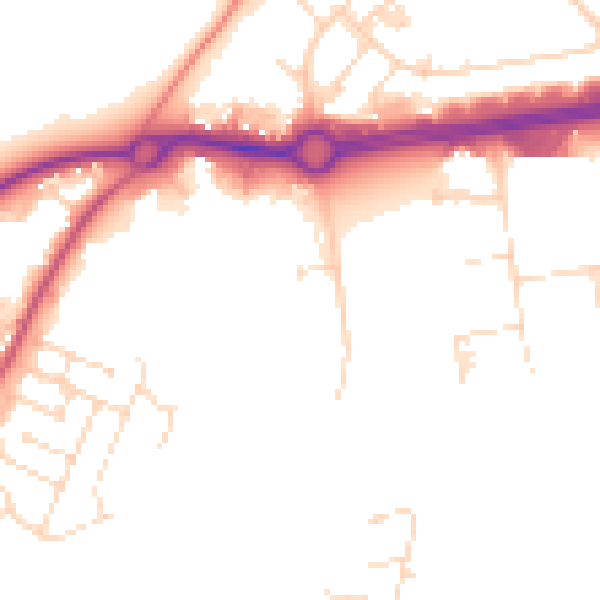 Daytime road noise heatmap for NN3 6LL