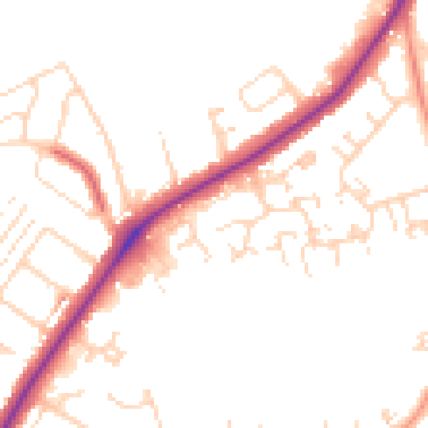Daytime road noise heatmap for NN3 6NS