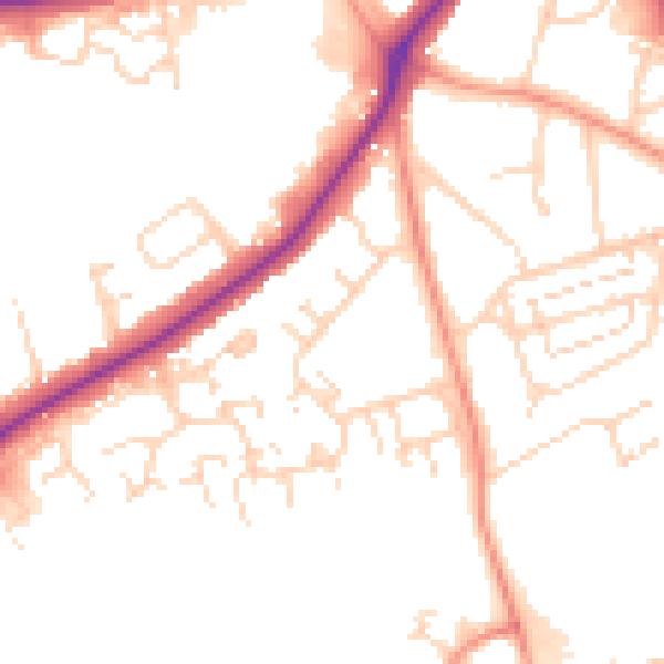 Daytime road noise heatmap for NN3 6NY