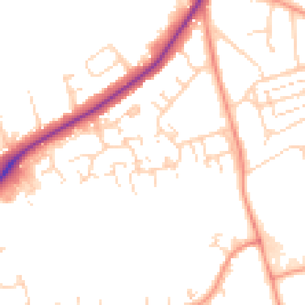 Daytime road noise heatmap for NN3 6PL