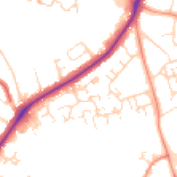 Daytime road noise heatmap for NN3 6PP