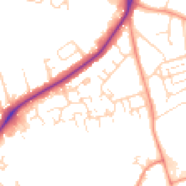 Daytime road noise heatmap for NN3 6PW