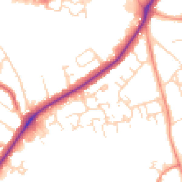 Daytime road noise heatmap for NN3 6PY