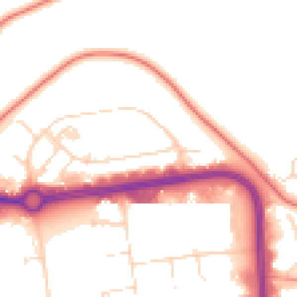 Daytime road noise heatmap for NN3 6PZ