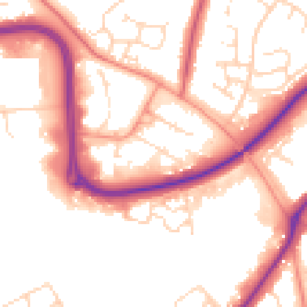 Daytime road noise heatmap for NN3 6QB