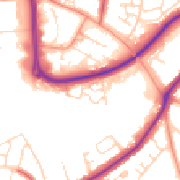 Daytime road noise heatmap for NN3 6RQ