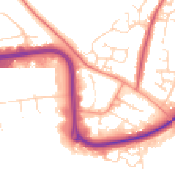 Daytime road noise heatmap for NN3 6RT