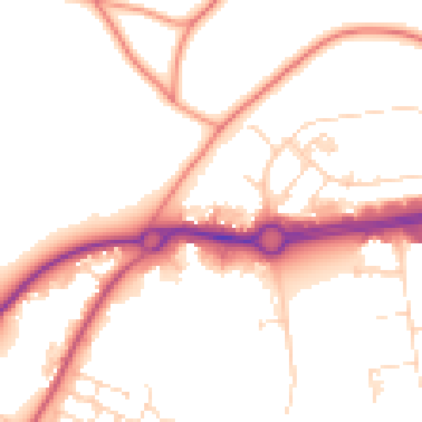 Daytime road noise heatmap for NN3 6WL