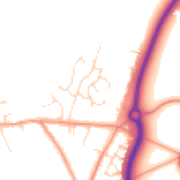 Daytime road noise heatmap for NN3 7AY